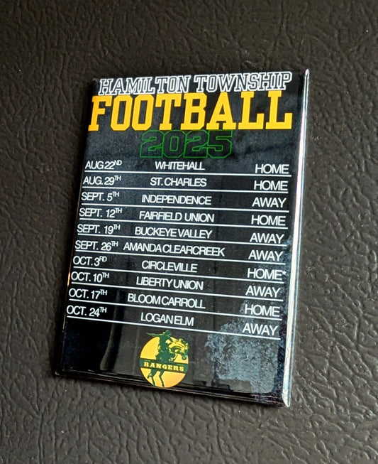 HT Football Schedule |2.5 in x 3.5 in
